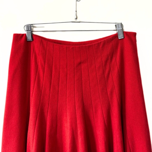 Club Monaco Wool Pleated Skirt Red Size 4 - Picture 2 of 7